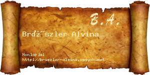 Brüszler Alvina névjegykártya